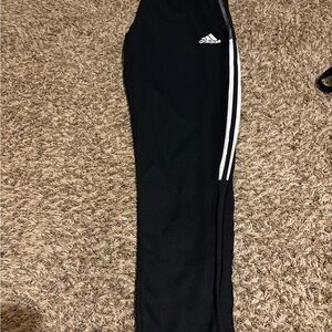 ADIDAS Kids Black Joggers with White Stripes